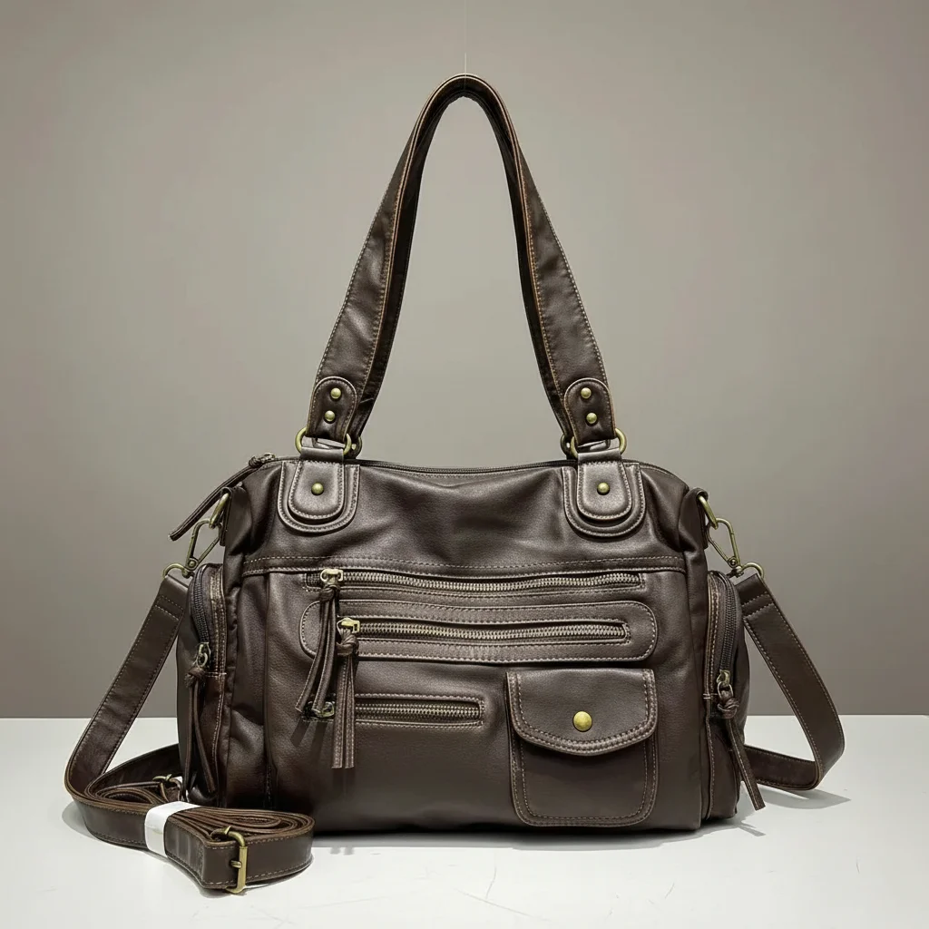 Sac étudiante cabas bandoulière multipoches - Vue 1 - sac étudiante