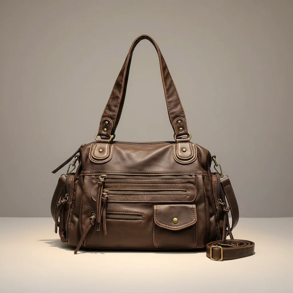 Sac étudiante cabas bandoulière multipoches - Vue 2 - sac étudiante