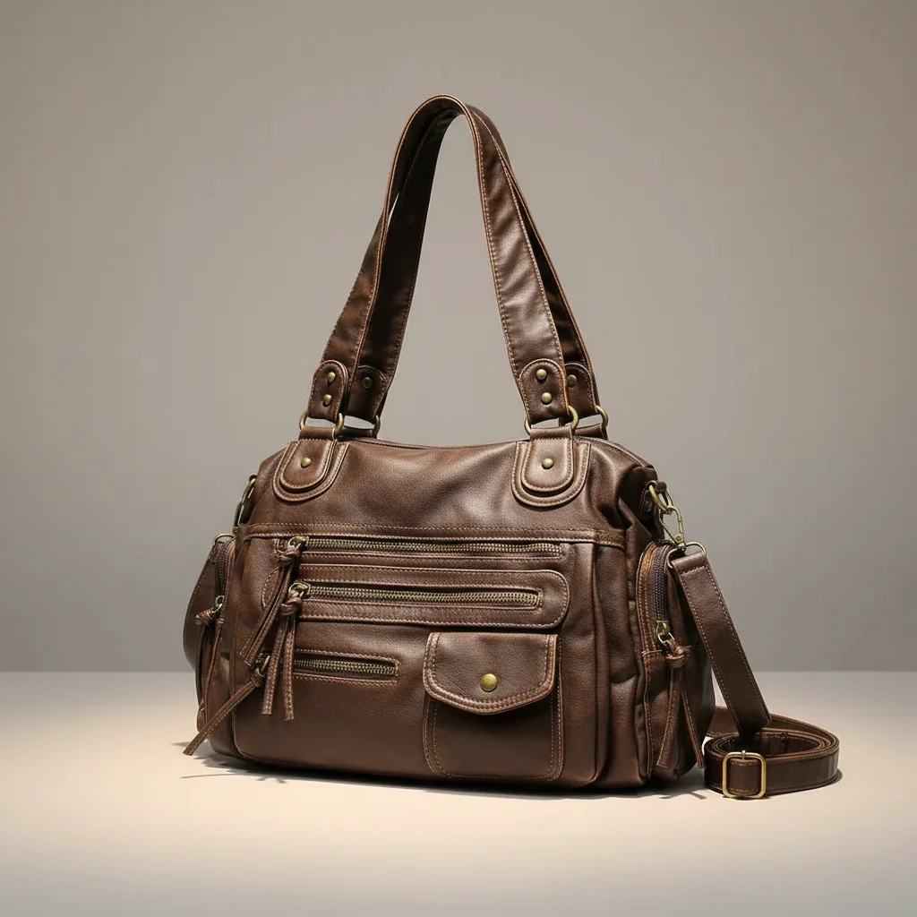 Sac étudiante cabas bandoulière multipoches - Vue 4 - sac étudiante