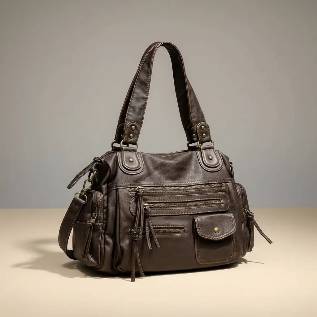 Sac étudiante cabas bandoulière multipoches - Vue 6 - sac étudiante