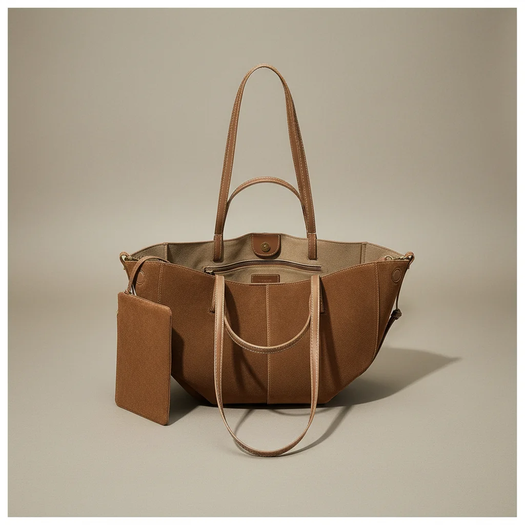 sac étudiante cabas en daim grand format - Vue 3 - sac étudiante