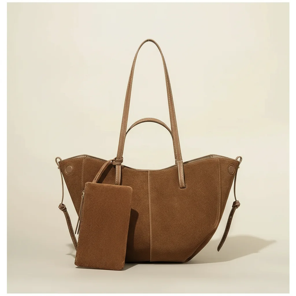 sac étudiante cabas en daim grand format - Vue 4 - sac étudiante