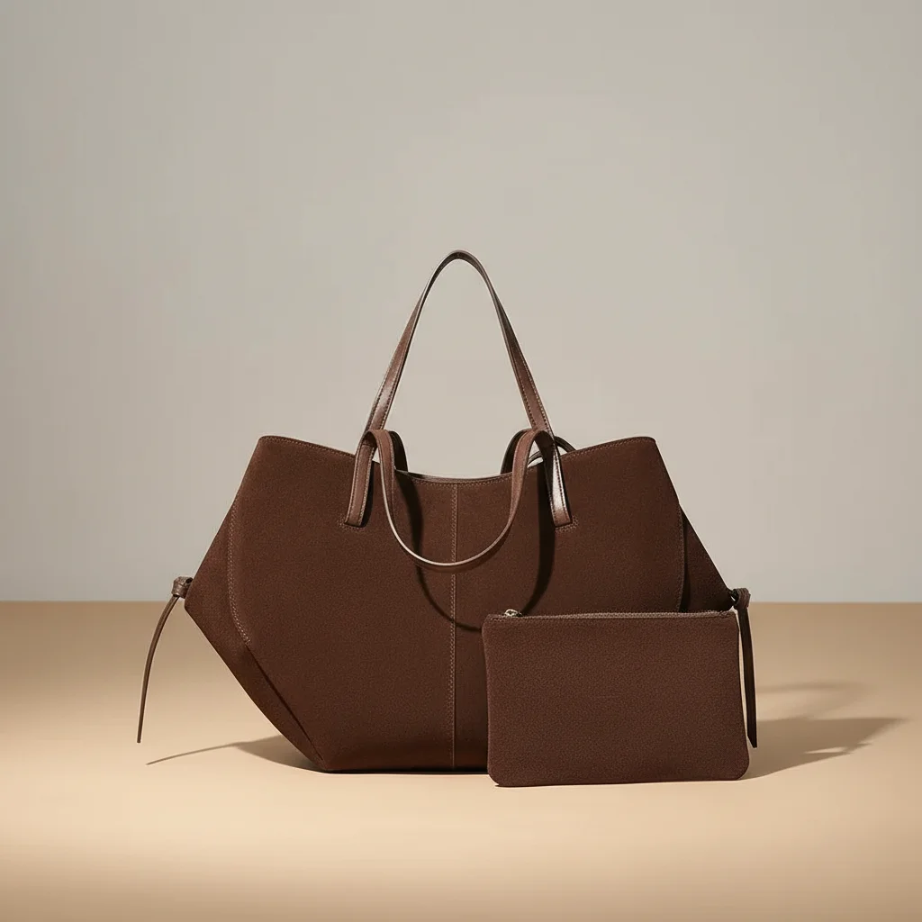 sac étudiante cabas en daim grand format - Vue 8 - sac étudiante