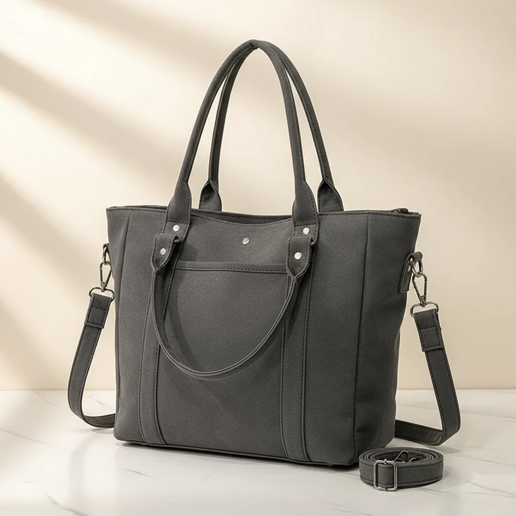 sac étudiante cabas en daim polyvalent - Vue 7 - sac étudiante