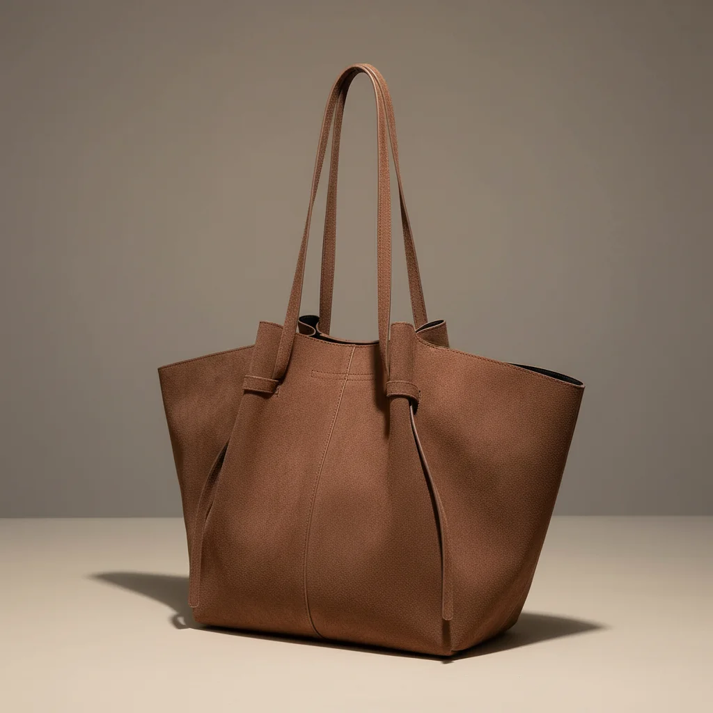 Sac étudiante cabas en daim souple - Vue 3 - sac étudiante