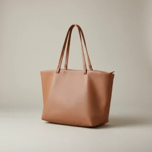 sac étudiante cabas grand format cuir grainé - Vue 1 - sac étudiante
