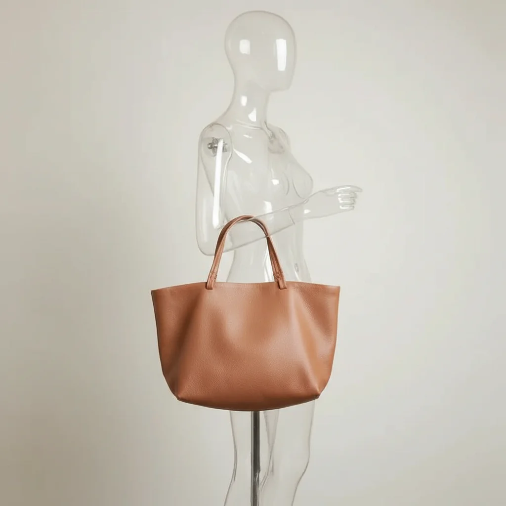 sac étudiante cabas grand format cuir grainé - Vue 5 - sac étudiante