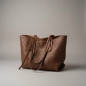 Sac étudiante cabas tressé en similicuir - Vue 1 - sac étudiante