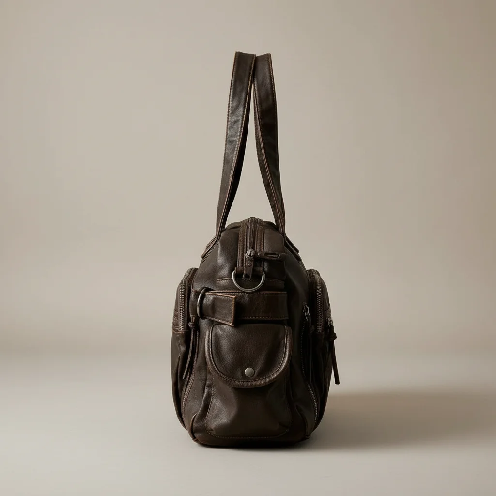 Sac étudiante cabas vintage bandoulière - Vue 2 - sac étudiante