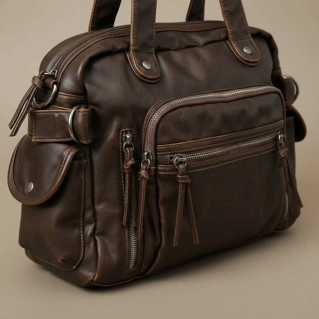 Sac étudiante cabas vintage bandoulière - Vue 4 - sac étudiante
