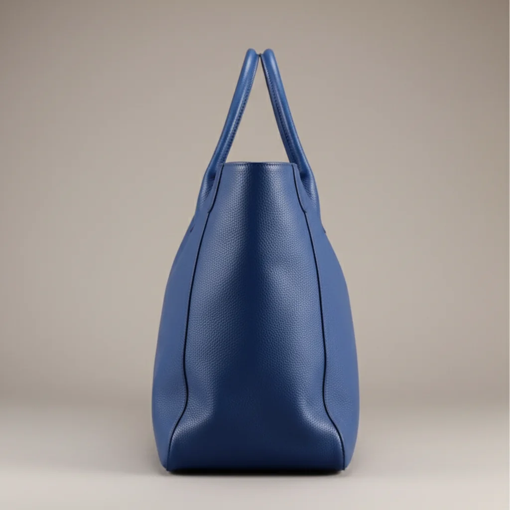 Sac étudiante grand format cuir bleu pétrole - Vue 2 - sac étudiante