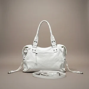 Sac étudiante grand format cuir pu blanc - Vue 1 - sac étudiante