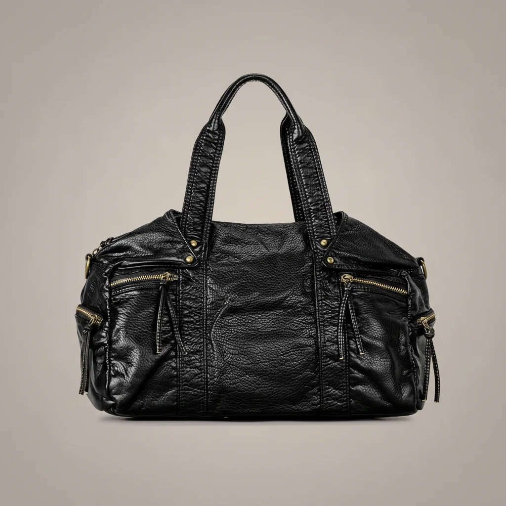 Sac étudiante grand format cuir pu vintage - Vue 7 - sac étudiante