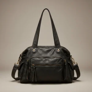 Sac étudiante grand format en cuir synthétique - Vue 1 - sac étudiante