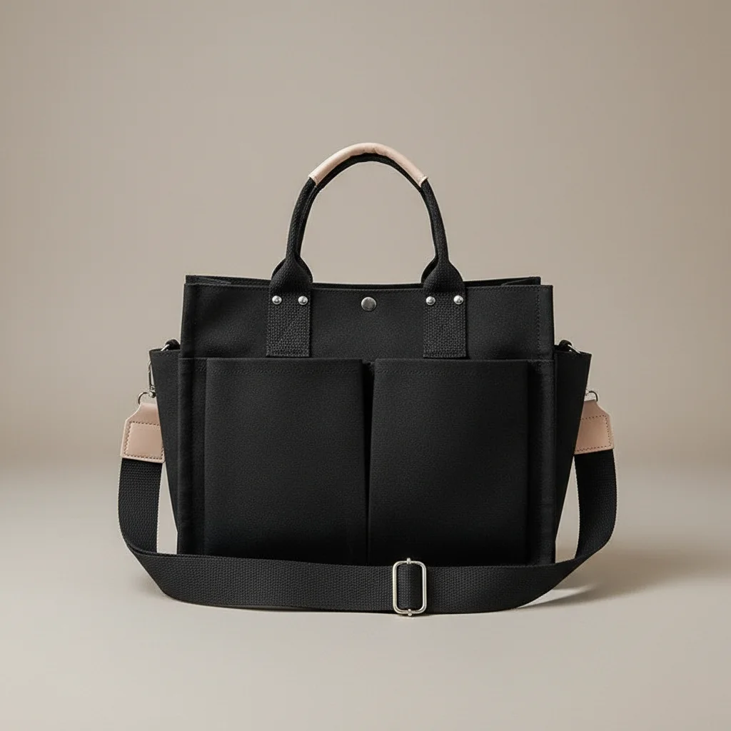 Sac étudiante grand format en tissu robuste - Vue 1 - sac étudiante