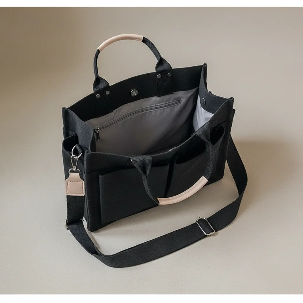 Sac étudiante grand format en tissu robuste - Vue 3 - sac étudiante