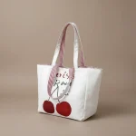 sac étudiante grand format en toile réversible - Vue 1 - sac étudiante
