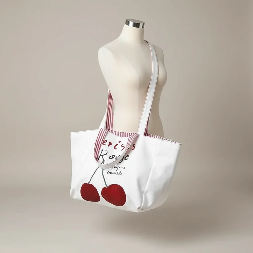 sac étudiante grand format en toile réversible - Vue 5 - sac étudiante