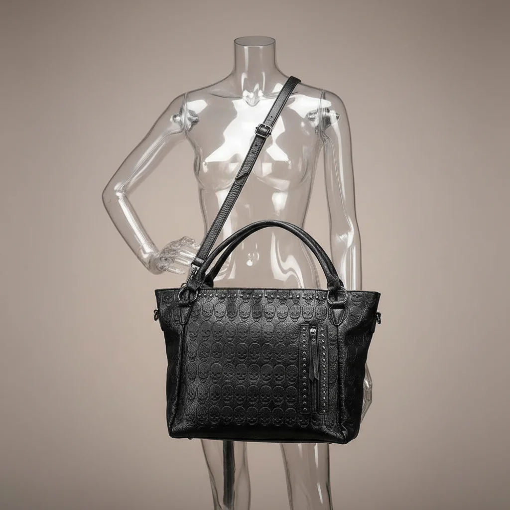 Sac étudiante lycée style biker en pu - Vue 5 - sac étudiante